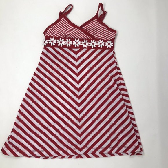 Fuzzy Wuzzy Red White Stripe Sleeveless Dress NEW - Picture 1 of 6